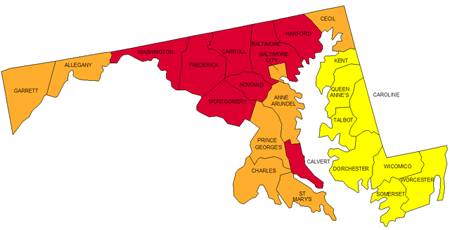 Maryland radon Map